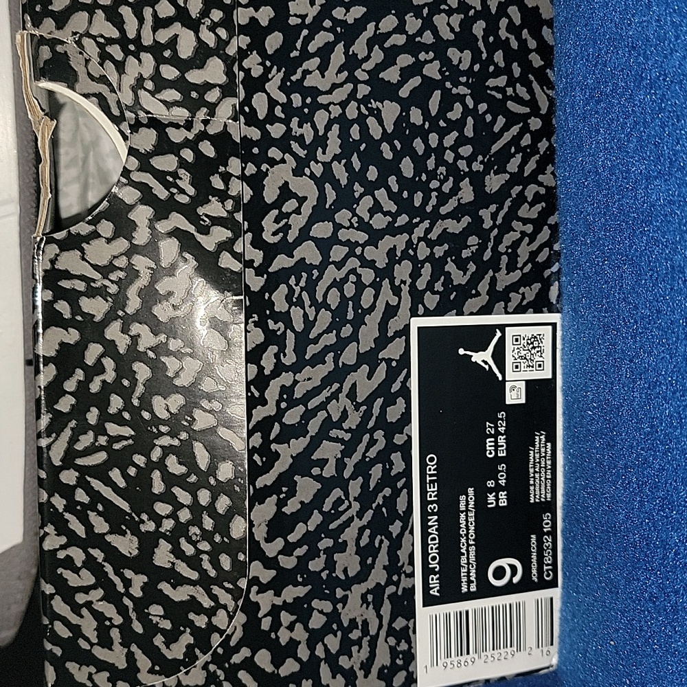 Jordan Retro 3 Dark Iris Shoes - Picture 7 of 7
